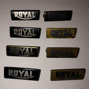 8 Vintage Royal Typewriter Metal Name Plates
